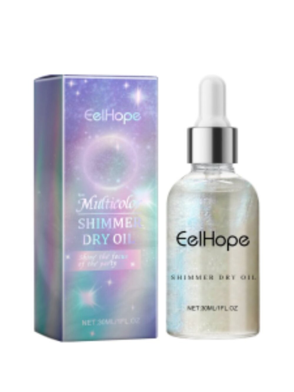 Body Glitter Oil, Naturally Brightening Long-Lasting Moisturizing, Chroma & Gold